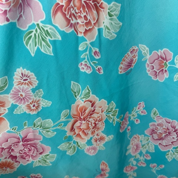 Vintage La Vie en Rose Blue Floral Y2K 90s Slip Style Maxi Dress Size L - Picture 6 of 13